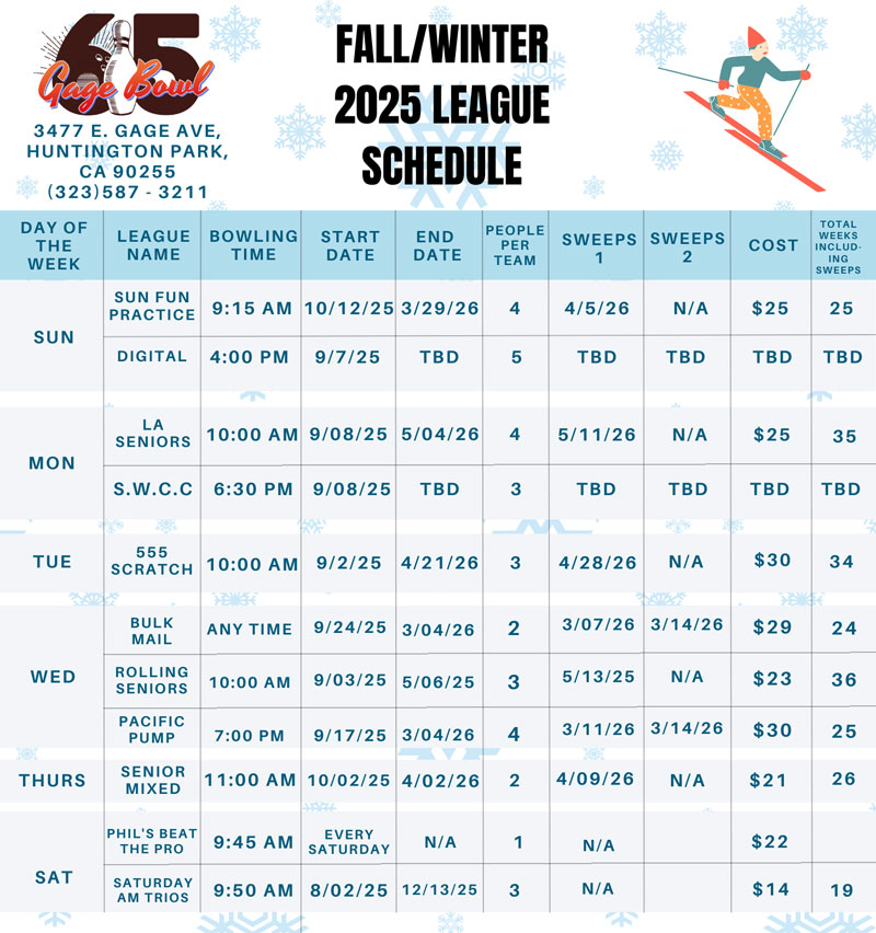fall leagues